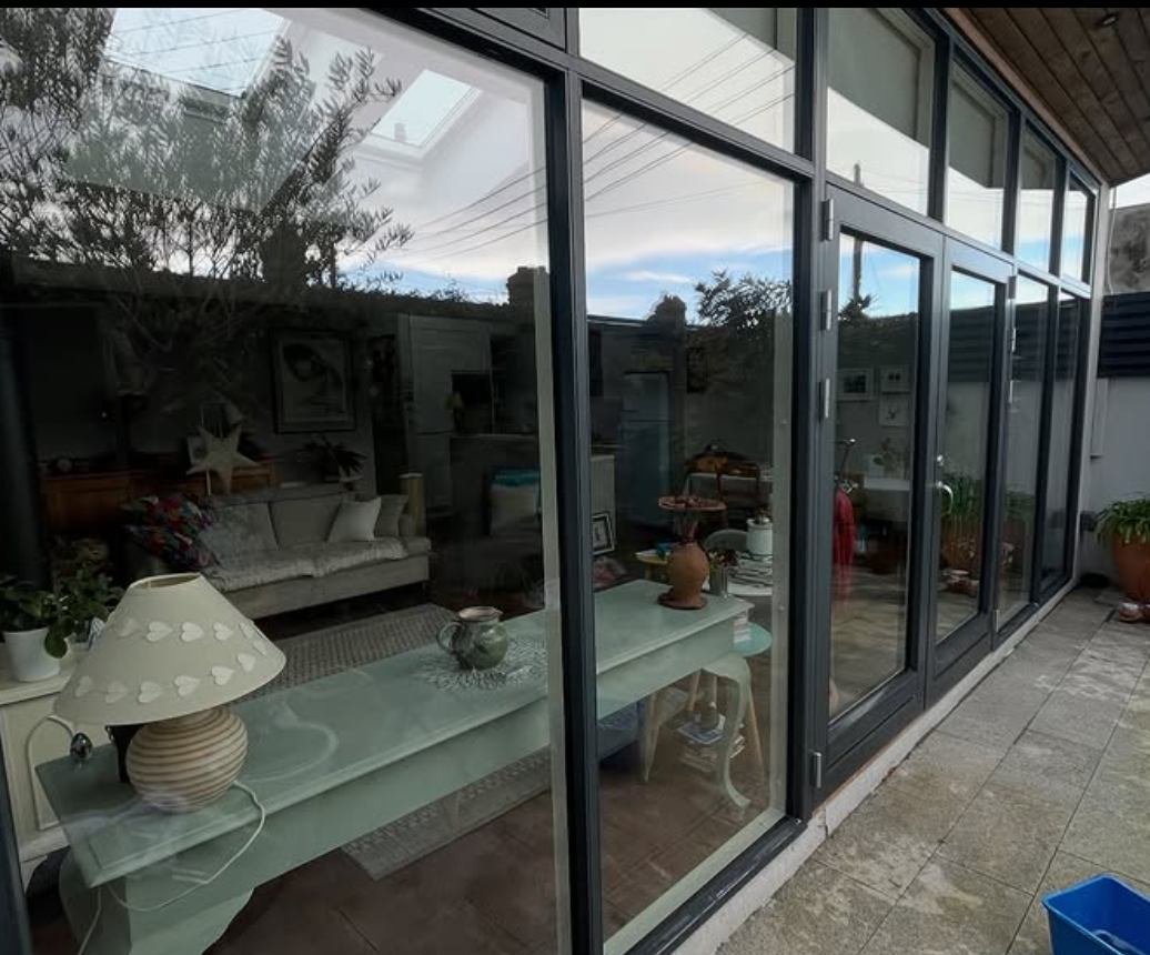 Bifold doors gleaming after a clean