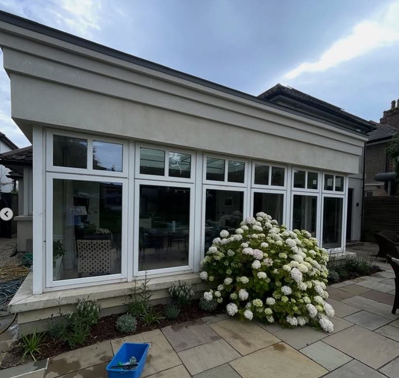 Glazed garden room after cleaning
