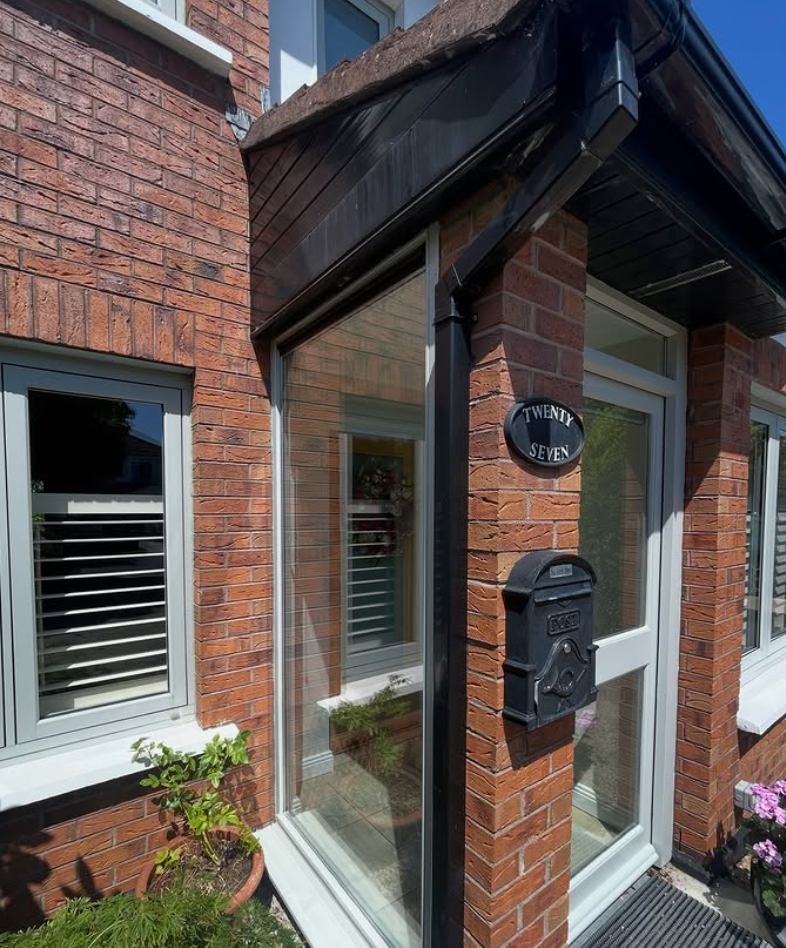 Front porch windows cleaned